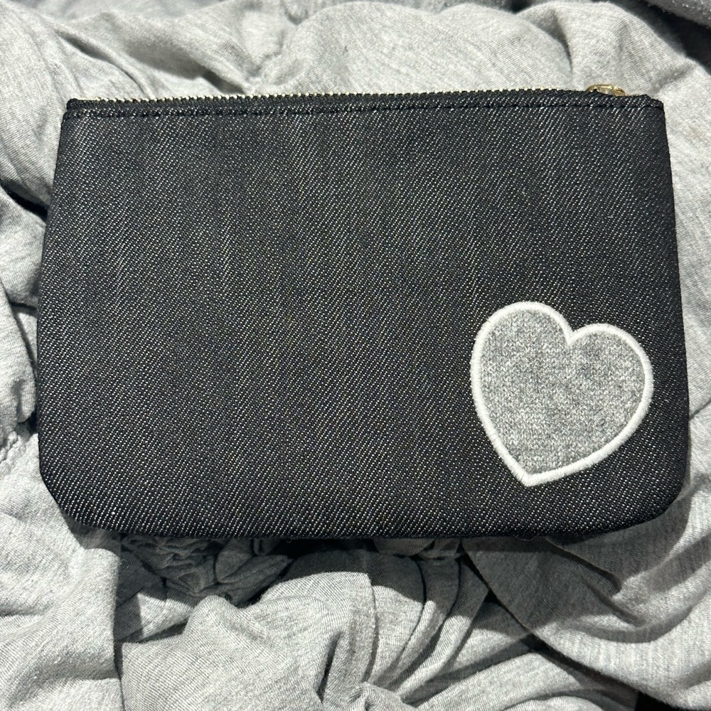 Stoney clover lane Denim Handbag Pouch Heart NWOT